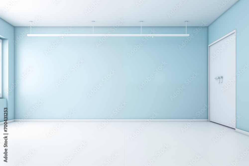 Empty Hospital Rooms in Light Blue Tones Empty Hospital Rooms in Light Blue Tones
