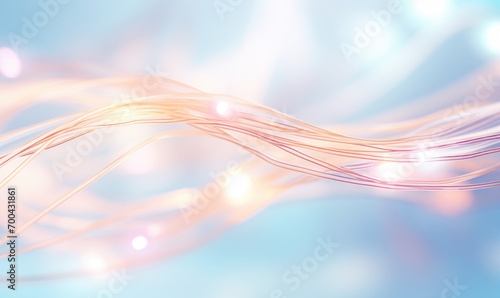 Flowing Copper Network Cables with Ethereal Pink Light photo