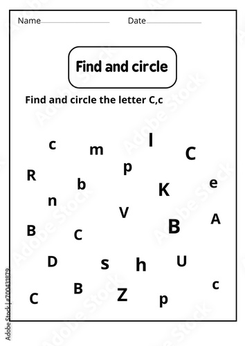 letter C worksheets for kindergarten - learning letter C activities - Lesson plan for letter C -writing letter c worksheet