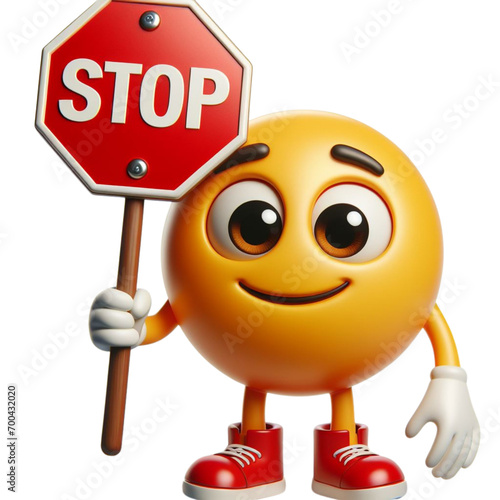  Emoji character holding stop sign