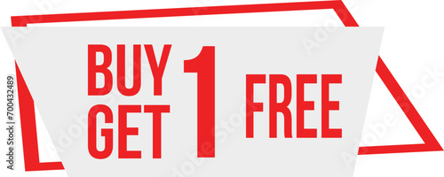 Buy one get one free tag label, buy 1 get 1 free banner