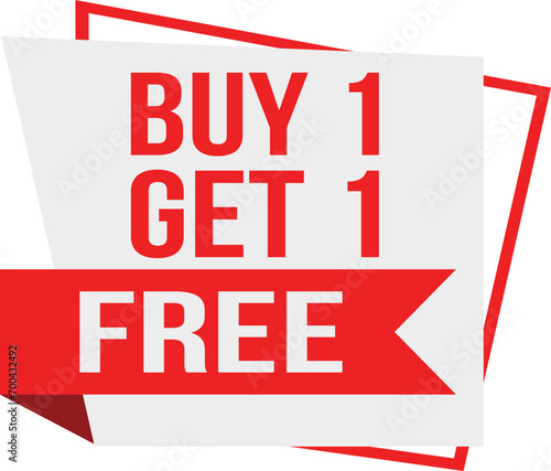 Buy one get one free tag label, buy 1 get 1 free banner