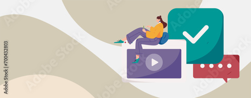 Education and learning people flat vector concept hand drawn illustration
