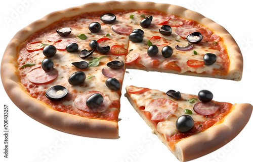 Image of a delicious-looking Pizza, one of the most popular Italian dishes.  photo