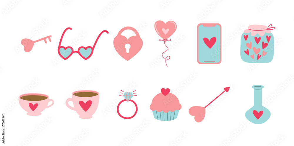 Valentines Day Decoration Elements Vector Valentines Day Decoration Elements Vector