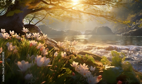 A Spring Morning Scene of a Fairy-tale Landscape