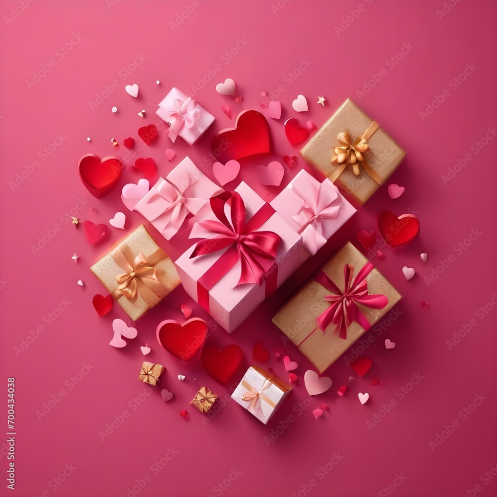 Happy valentines day vector background. Happy valentines day greeting text with hearts and gifts elements in pink space background template. Happy valentines day vector background. Happy valentines day greeting text with hearts and gifts elements in pink space background template.