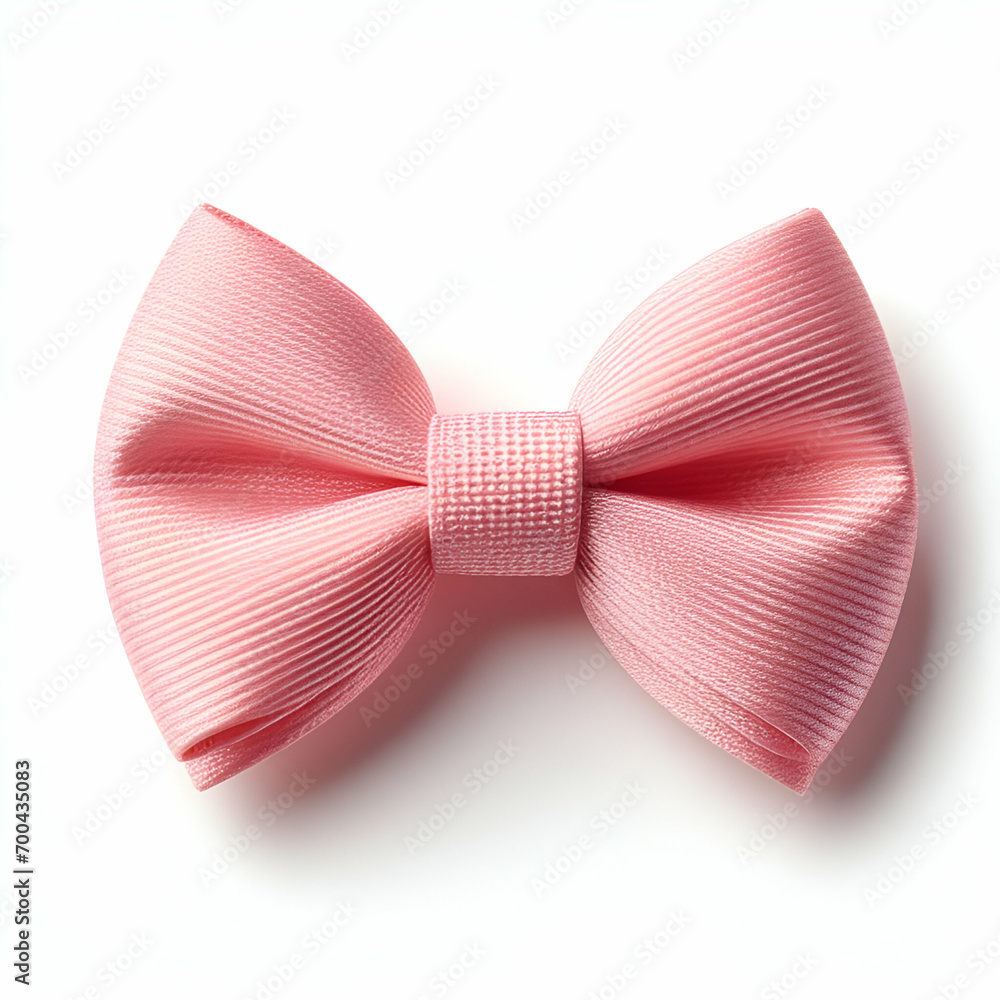 Baby pink bow tie on white background Baby pink bow tie on white background