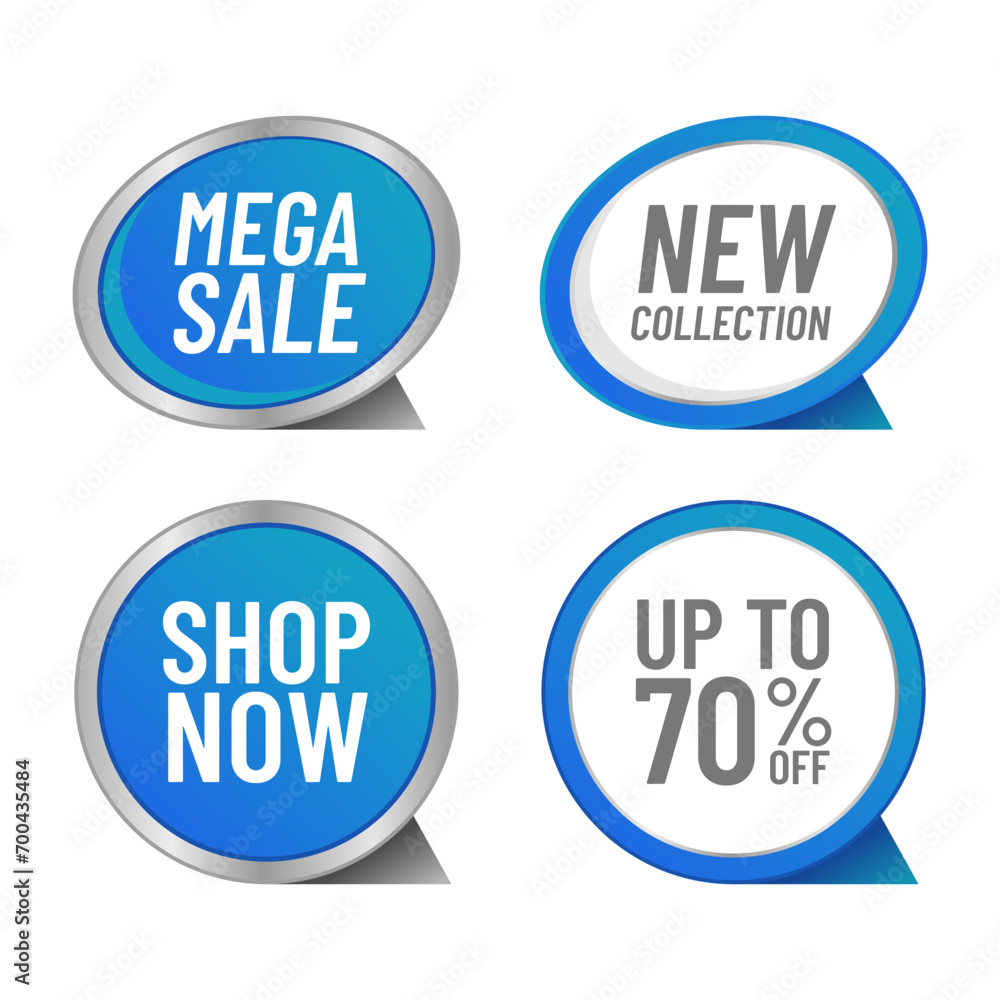 Sale banner sticker vector shopping clipart set Sale banner sticker vector shopping clipart set