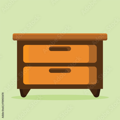 Nightstand icon. Subtable to place on furniture, interior, etc.