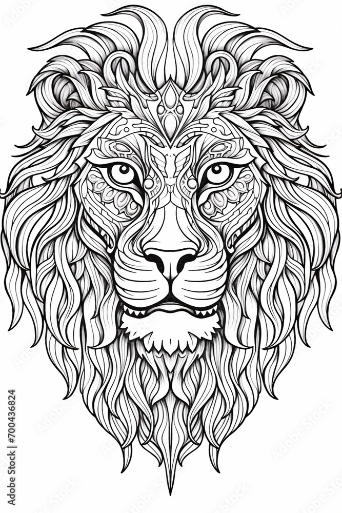 Fototapeta premium lion head mascot, Generate AI.
