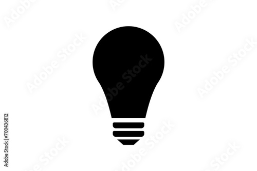Lightbulb icon on light background. Idea symbol. Electric lamp, light, innovation, solution, creative thinking, electricity. Outline, flat and colored style. Flat design
