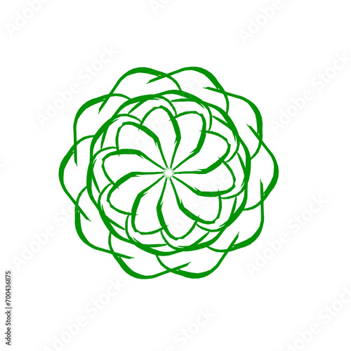 green flower motive pattern illustration 