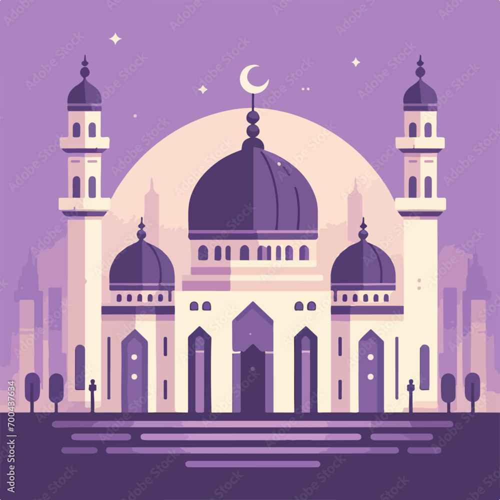mosque illustration. flat and minimalist design. suitable for graphic designs with religious themes