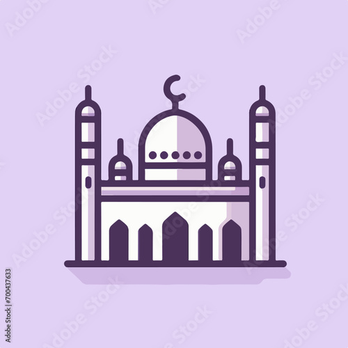 mosque illustration. flat and minimalist design. suitable for graphic designs with religious themes