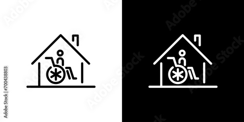 車椅子と家のアイコン