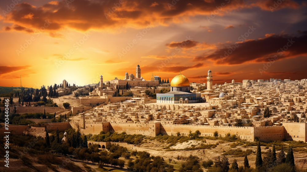 Fototapeta premium Jerusalem, the Holy Land, Generate AI