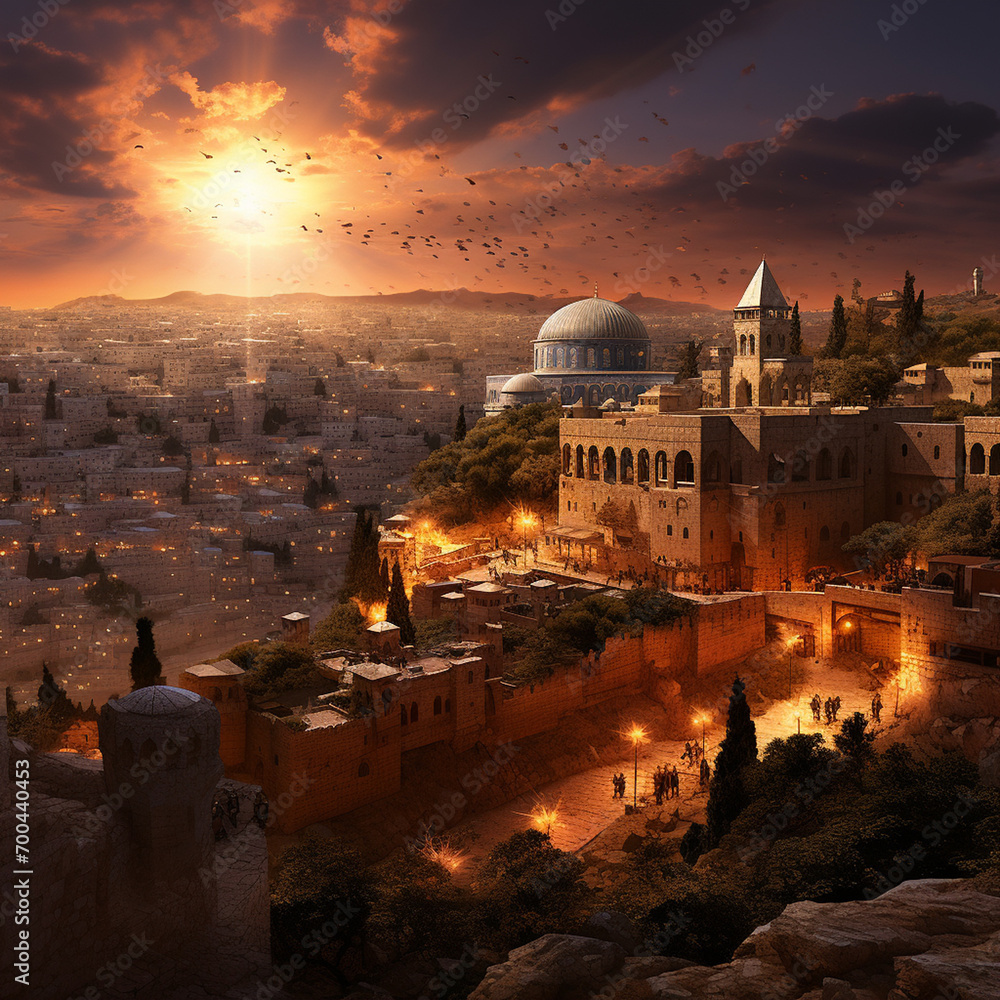 Fototapeta premium Jerusalem, the Holy Land, Generate AI