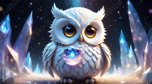 cartoon crystal white owl #4