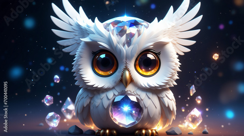 cartoon crystal white owl #3