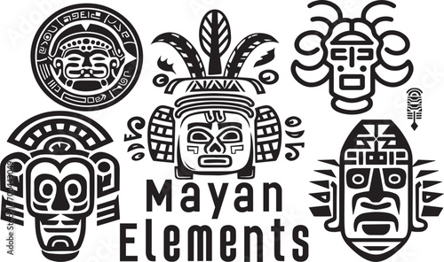 Mayan Elements Icons Set