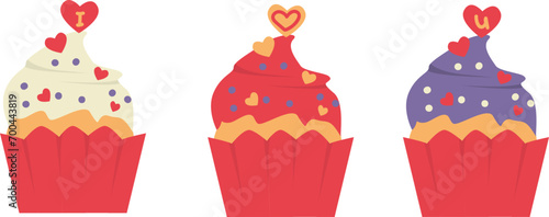 heart cupcake valentine's themed handdrawn