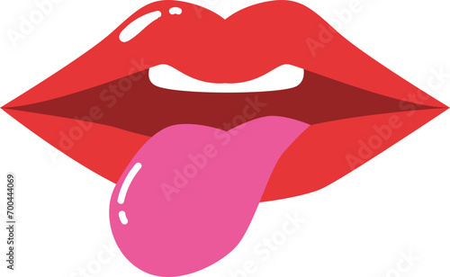 lips and tongue doodle style