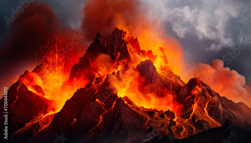 Erupting Volcano Releases Power in Nature