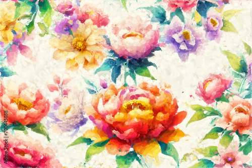 Elegant and beautiful oil painting flower illustration © yang