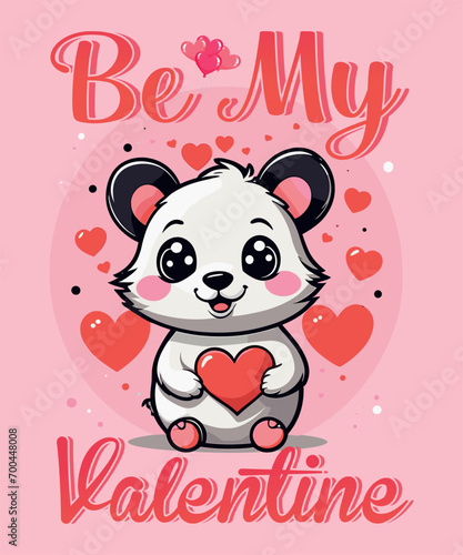 Valentine T-shirt design. Cute Cartoon love T-Shirt design