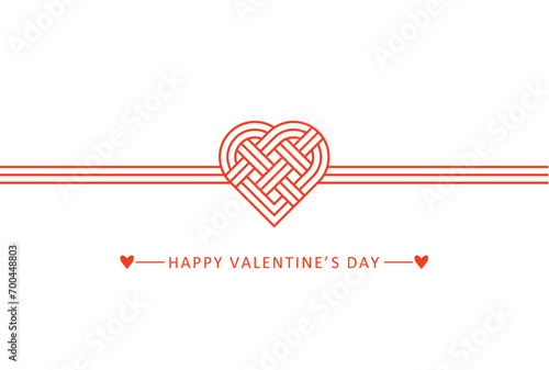 Heart-shaped Mizuhiki style design. Mizuhiki is a decorative string used for celebrations in Japan.