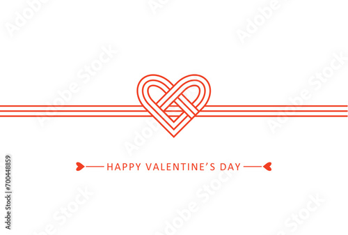 Heart-shaped Mizuhiki style design. Mizuhiki is a decorative string used for celebrations in Japan.