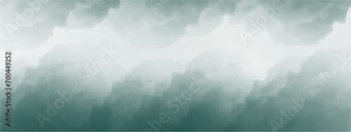 Dark storm clouds envelop the sky, hinting at a dramatic weather abstract. A sunset's light pierces through the white mist, painting a heavenly landscape. Tornadoes of fog and mist dance amidst the cl