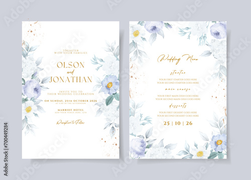 beautiful floral wreath wedding invitation card template