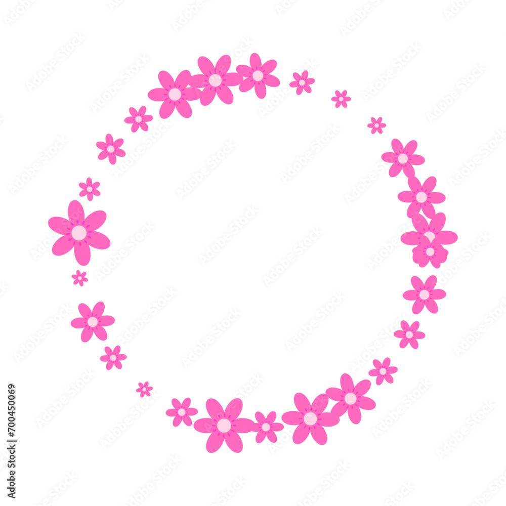 vector circular crowns with flowers and leafs decoration