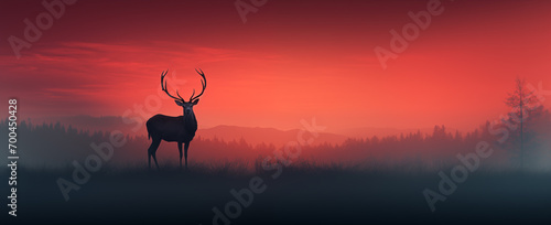 A deer at sunset