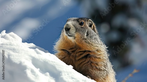 Squirrel in winter landscapes, animal photography squirrel in its habitat © Matthew