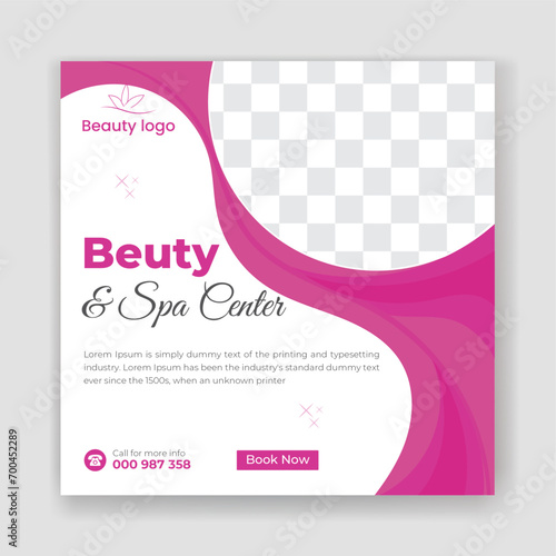Beauty social media post design vector template