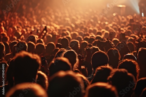 A large crowd of people gathered together at a concert. Perfect for capturing the energy and excitement of live music events.
