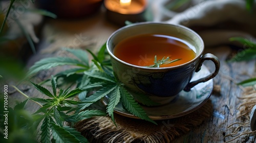 Wohlfühlmoment: Heißer Cannabis-Tee in stilvoller Tasse