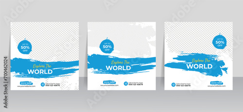 travel social media instagram facebook post template 