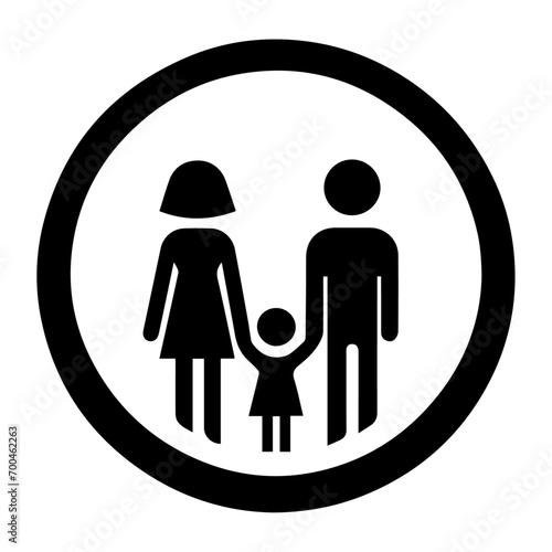 minimal Family Sign vector silhouette, black color silhouette, white background