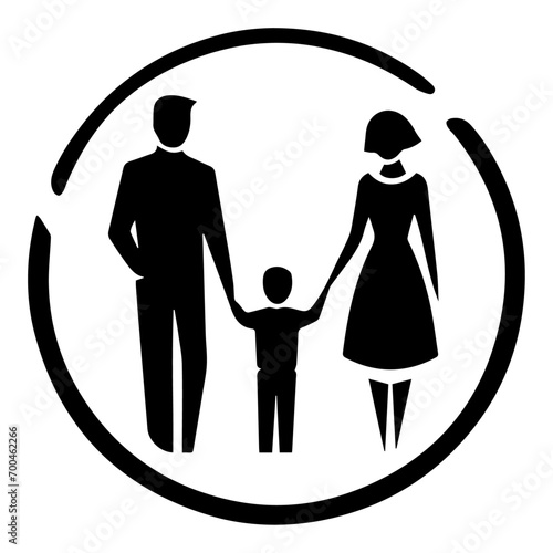 minimal Family Sign vector silhouette, black color silhouette, white background