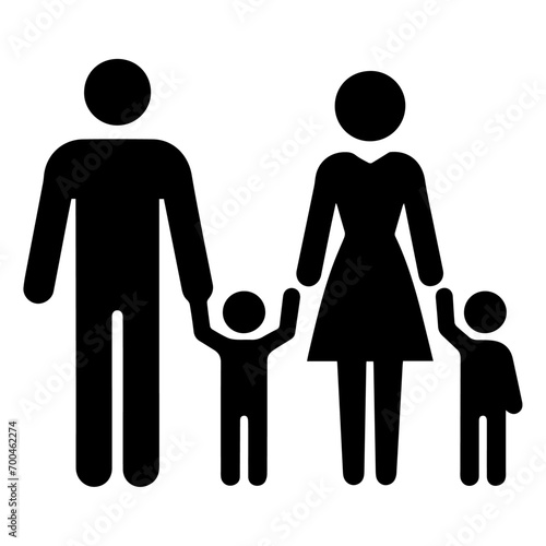 minimal Family Sign vector silhouette, black color silhouette, white background