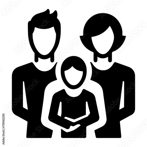 minimal Family Sign vector silhouette, black color silhouette, white background