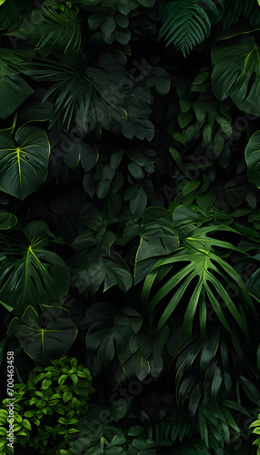 green leaves nature background  closeup leaves texture  tropical leaves  seamless pattern