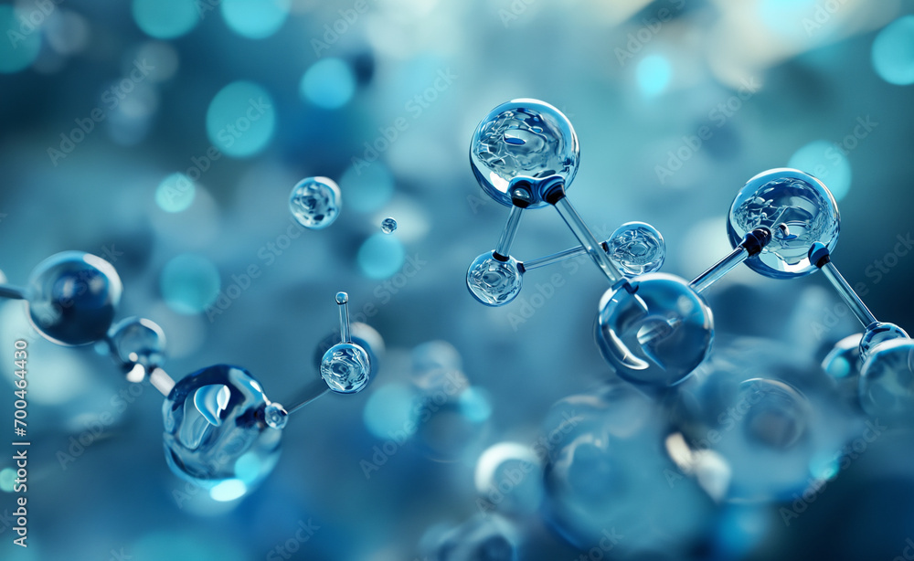 Scientific and cosmetology background featuring an abstract molecular structure. Scientific and cosmetology background featuring an abstract molecular structure.