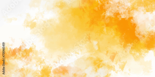 Light Orange and Yellow  colorful clouds isolated on white background. Abstract watercolor drawing on a paper image. Yellow watercolor background for textures backgrounds and web banners .