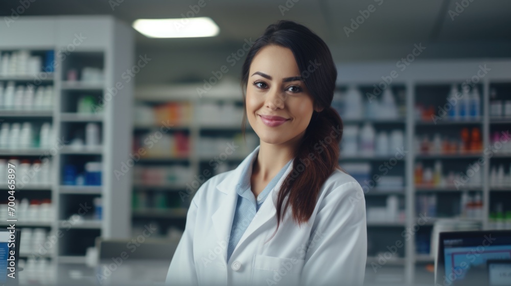 Female pharmacist working at pharmacy