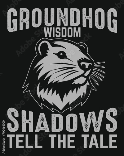 groundhog t shirt (groundhog wishdom shadows tell the tale) photo